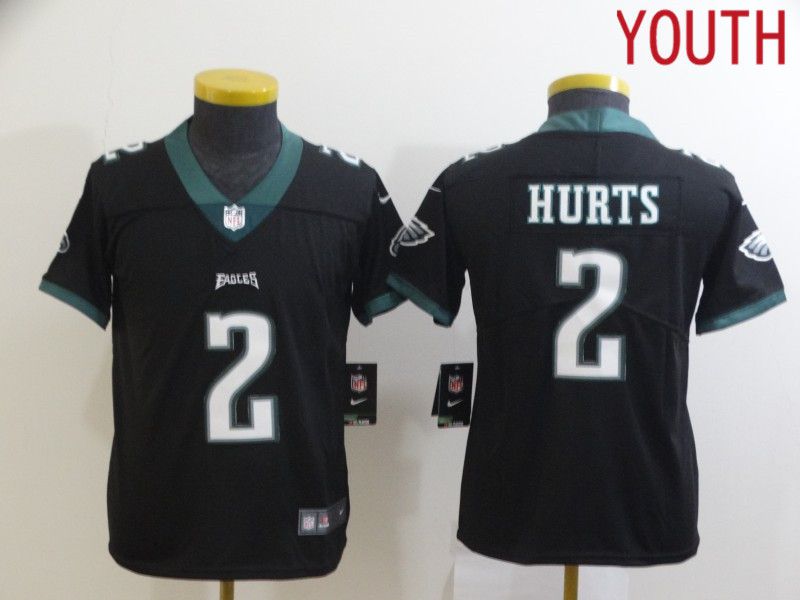 Youth Philadelphia Eagles 2 Hurts Black Nike Limited Vapor Untouchable NFL Jerseys